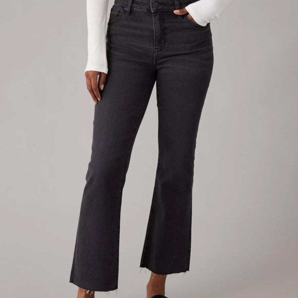 NWT american eagle next level stretch high rise kickboot black jeans
